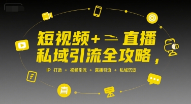 短视频+直播私域引流全攻略，IP打造 +视频引流 +直播引流 +私域沉淀-创业项目库