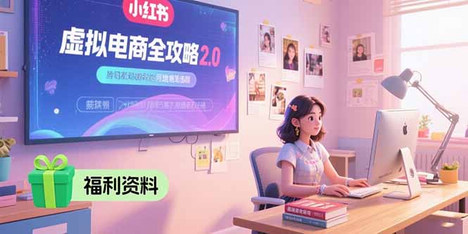虚拟电商全攻略2.0，开店选品实操流程，账号定位、货源发布、笔记发布技巧-创业项目库