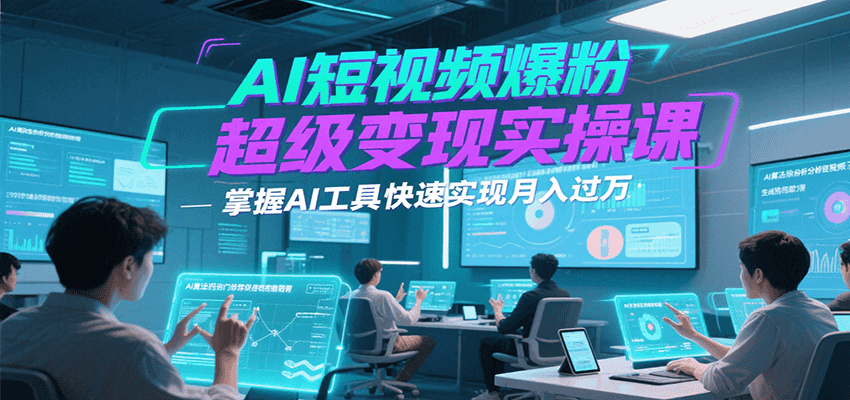 AI短视频爆粉超级变现实操课，掌握AI工具快速实现月入过万-创业项目库