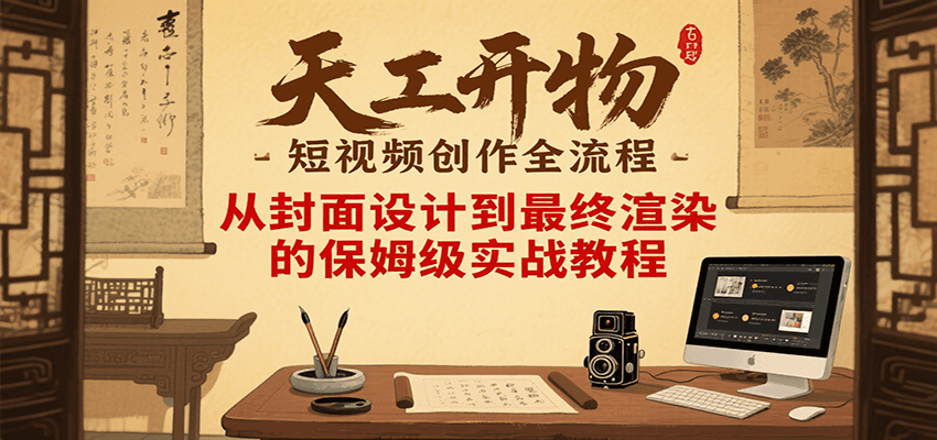 天工开物短视频创作全流程，从封面设计到最终渲染的保姆级实战教程-创业项目库