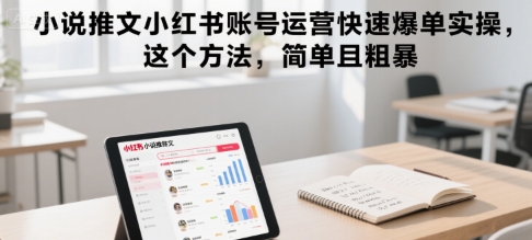 小说推文小红书账号运营快速爆单实操，这个方法，简单且粗暴-创业项目库