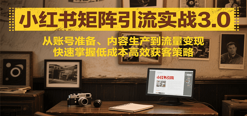 小红书矩阵引流3.0，从账号准备、内容生产到流量变现，快速掌握低成本高效获客策略-创业项目库