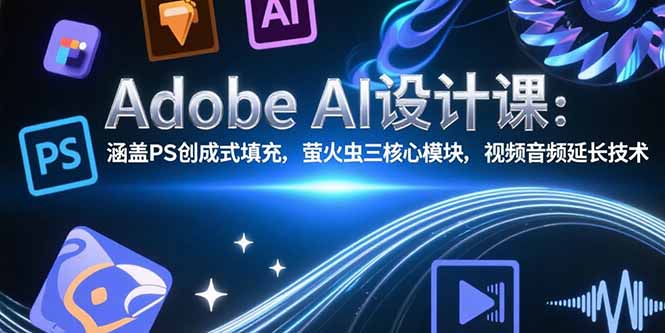 Adobe AI设计课：涵盖PS创成式填充，萤火虫三核心模块，视频音频延长技术-创业项目库