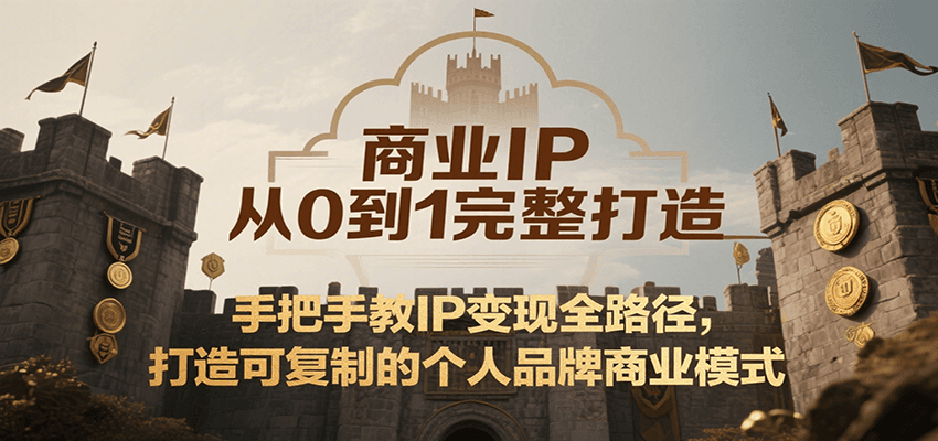 商业IP从0到1完整打造，手把手教IP变现全路径，打造可复制的个人品牌商业模式-创业项目库