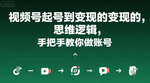 视频号起号到变现的思维逻辑，手把手教你做账号-创业项目库