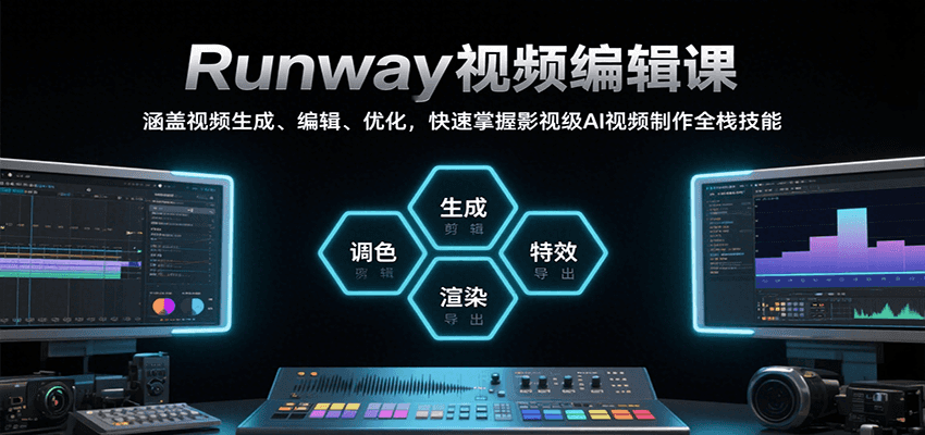 Runway视频编辑课，涵盖视频生成、编辑、优化，快速掌握影视级AI视频制作全栈技能-创业项目库