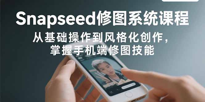 Snapseed修图系统课程：从基础操作到风格化创作，掌握手机端修图技能-创业项目库