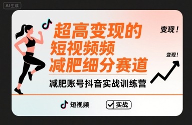 超高变现的短视频减肥细分赛道，减肥账号抖音实战训练营-创业项目库