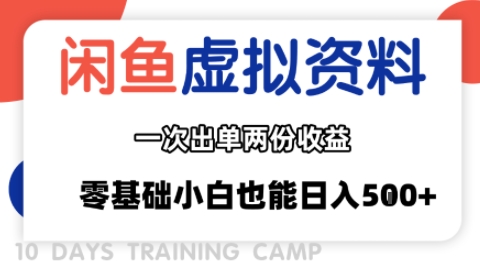 闲鱼虚拟资料新变现玩法，信息差项目，一次出单两份收益，无需囤货，可批量矩阵，零基础小白也能日入多张-创业项目库