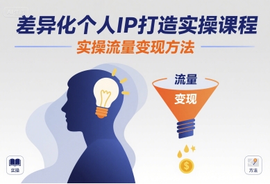 差异化个人IP打造实操课程，实操流量变现方法-创业项目库