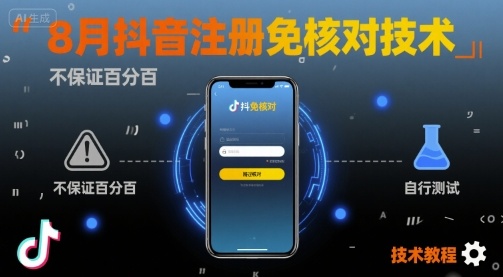 8月抖音注册免核对技术，不保证百分百，自测-创业项目库